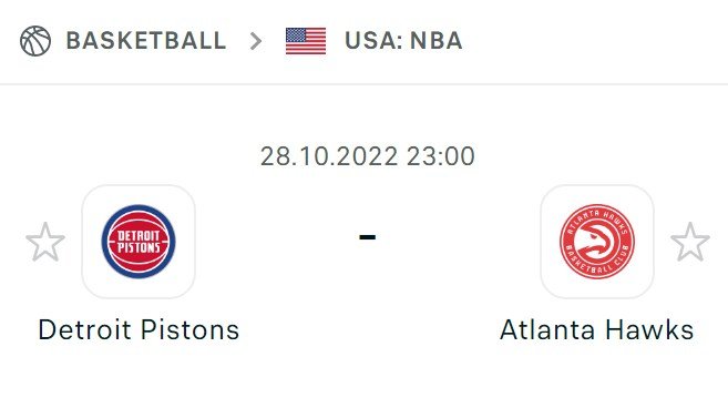Detroit Pistons vs Atlanta Hawks