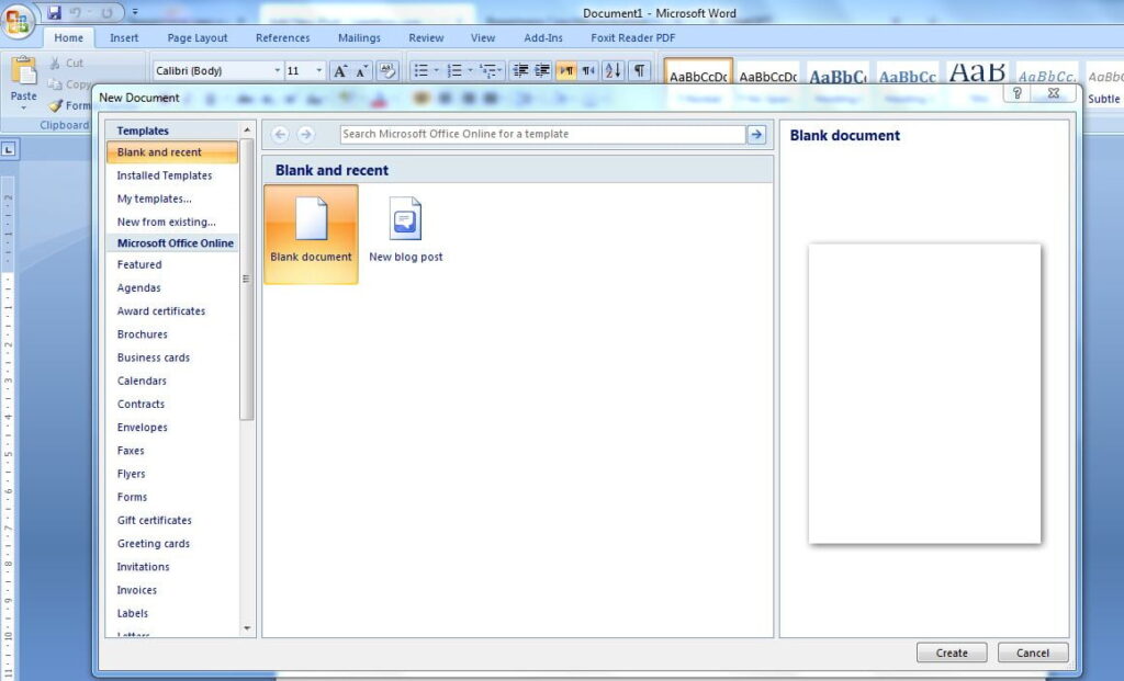 Bagaimana Cara Membuka Lembar Kerja Baru Pada MS Word?