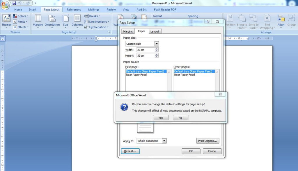 Cara Setting MS Word Kertas F4