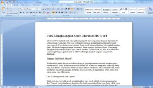 Begini Cara Menghilangkan Garis Merah di MS Word