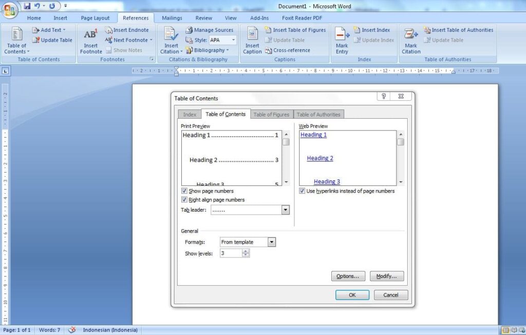Cara Membuat Daftar Isi Otomatis di MS Word