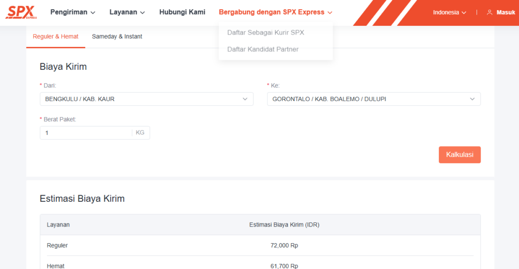 Cek Ongkir Shopee Express