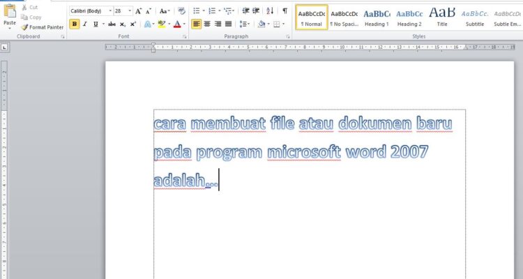 Mengenal Cara Membuat File atau Dokumen Baru pada Program Microsoft Word 2007