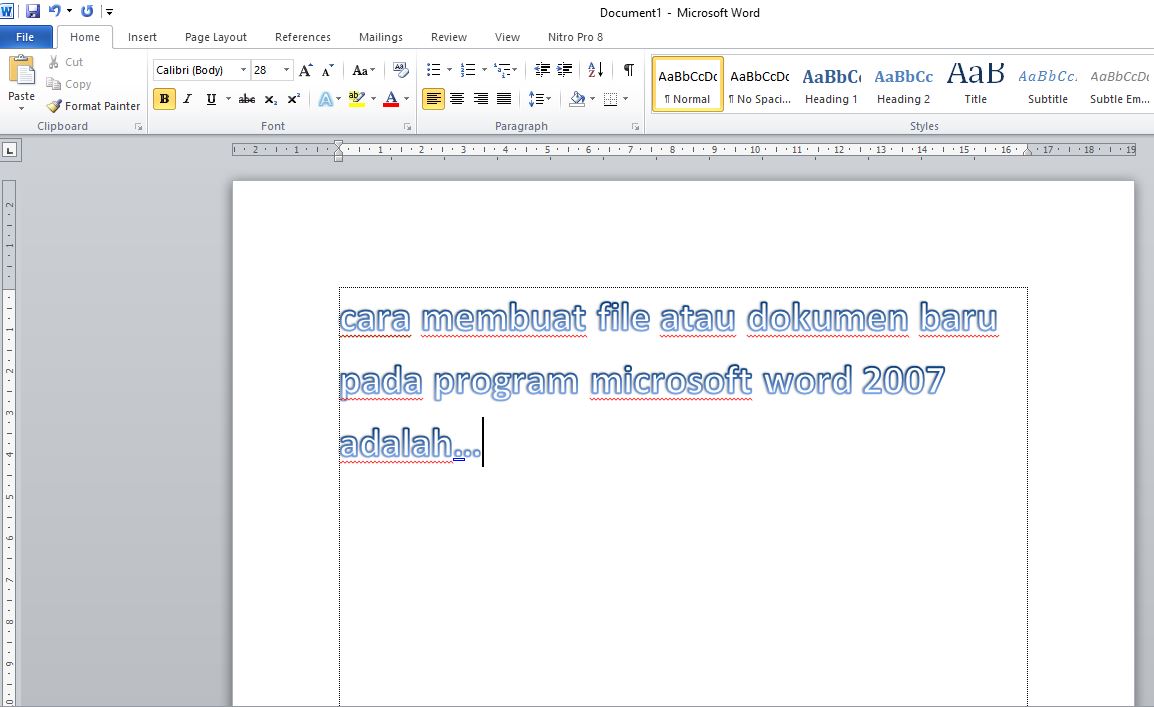 Mengenal Cara Membuat File atau Dokumen Baru pada Program Microsoft Word 2007