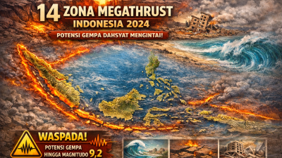 14 zona megathrust Indonesia 2024