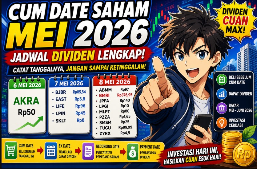 Jadwal Cum Date Saham AKRA BMRI JPFA BJBR
